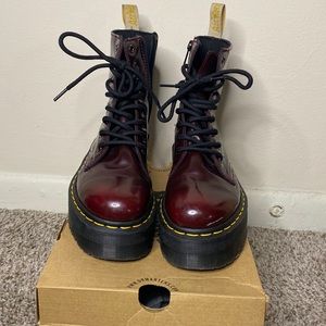 Size 6 Platform Dr. Martens in Burgundy